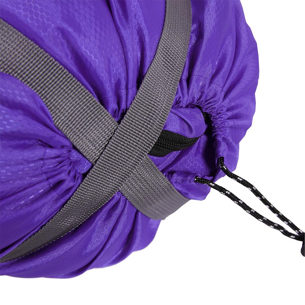 Mountview -20°C Outdoor Camping Thermal Sleeping Bag in purple, showcasing its water-repellent exterior and comfortable design.